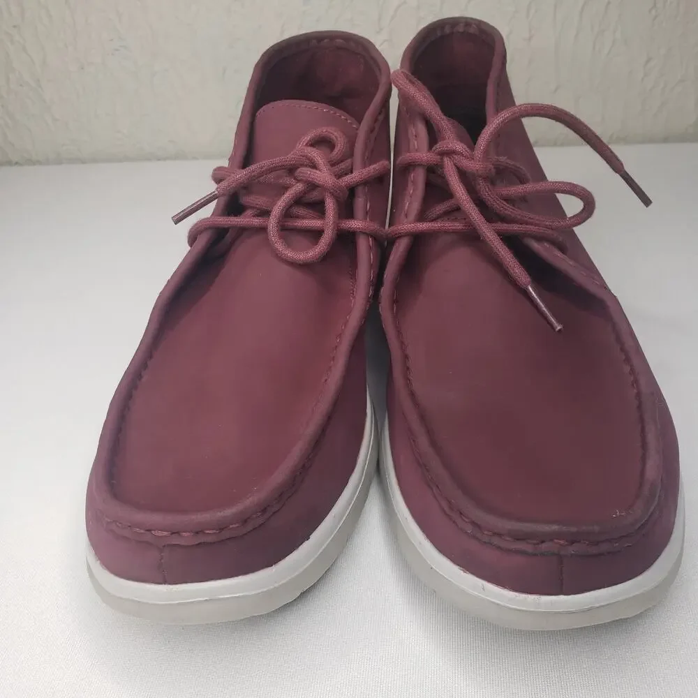 UGG Hendrickson Mens 12 US Chukka Boots Leather Wine Ankle Boots Lace-Up 1013990